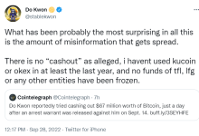 Do Kwon：Terraform Labs 及 LFG 等实体的资金未被冻结-币圈最新消息