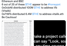 安全公司：以太坊和 BNB Chain 上新建 25 个 THE 合约，其中 6 个疑似为貔貅盘-币圈最新消息