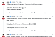 SBF：FTX V2 将于 11 月 21 日启动，下月将对 FTX 匹配引擎进行升级-币圈最新消息