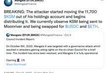 波卡生态 DEX Mangata 攻击者已转移超 1 万枚 KSM，价值约 50 万美元-币圈最新消息