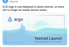 借贷协议 Argo 已部署至 Aptos 测试网-币圈最新消息